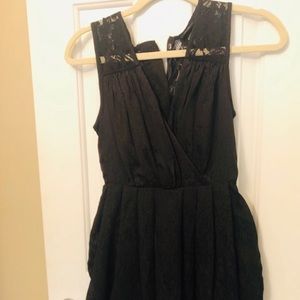 Black lace top dress